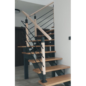 Stĺpik pre zábradlie 40x40mm čierny nerez/drevo č.6