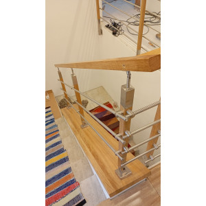 Stĺpik pre zábradlie Nerez/Drevo s nastaviteľným uhlom