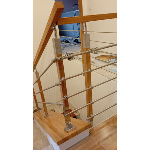 Stĺpik pre zábradlie Nerez/Drevo s nastaviteľným uhlom