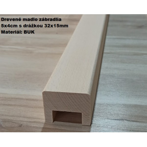 Drevené madlo zábradlia 5x4cm s drážkou 32x15mm č.23