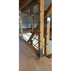 Stĺpik pre zábradlie 60x60mm nerez/drevo č.12