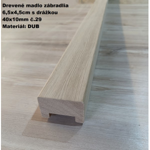 Drevené madlo zábradlia 6,5x4,5cm s drážkou 40x10mm č.29