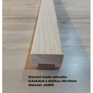 Drevené madlo zábradlia 6,5x4,5cm s drážkou 40x10mm č.29