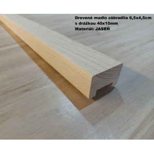 Drevené madlo zábradlia 6,5x4,5cm s drážkou 40x10mm č.29