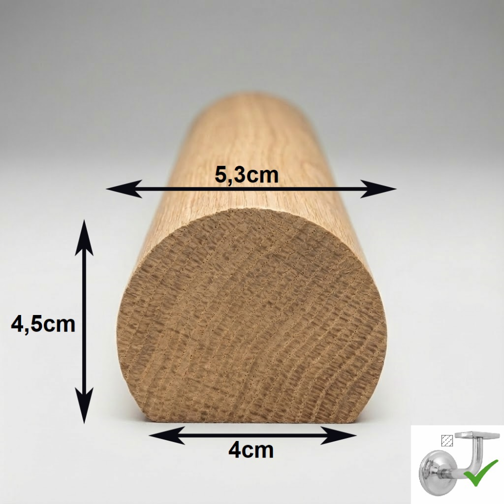 Drevené madlo priemer 53 mm na stenu č.7