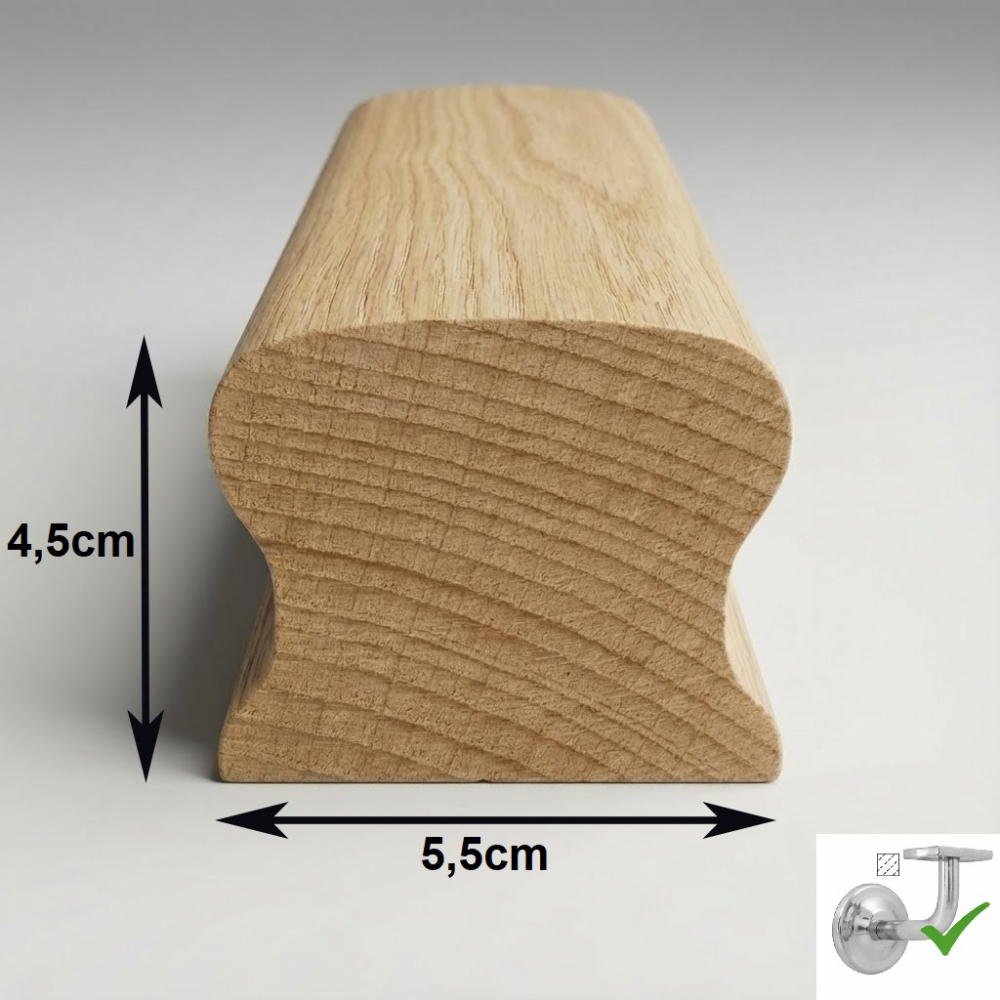 Drevené madlo zábradlia 5,5x4,5cm č.14