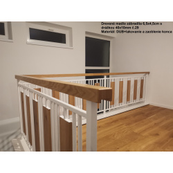 Drevené madlo zábradlia 6,5x4,5cm s drážkou 40x10mm č.29