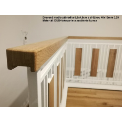 Drevené madlo zábradlia 6,5x4,5cm s drážkou 40x10mm č.29