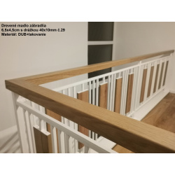 Drevené madlo zábradlia 6,5x4,5cm s drážkou 40x10mm č.29