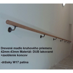 Drevené madlo kruhového priemeru 42mm-43mm-č.1