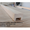 Drevené madlo zábradlia 5x4cm s drážkou 32x15mm č.23