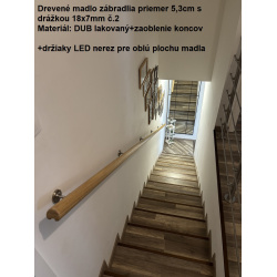 Držiak madla pre LED osvetlenie na oblú plochu madla