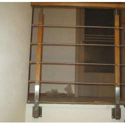 Stĺpik pre zábradlie 40x40mm nerez/drevo (na bočné uchytenie) č.8