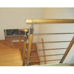 Stĺpik pre zábradlie 40x40mm nerez/drevo (na bočné uchytenie) č.8