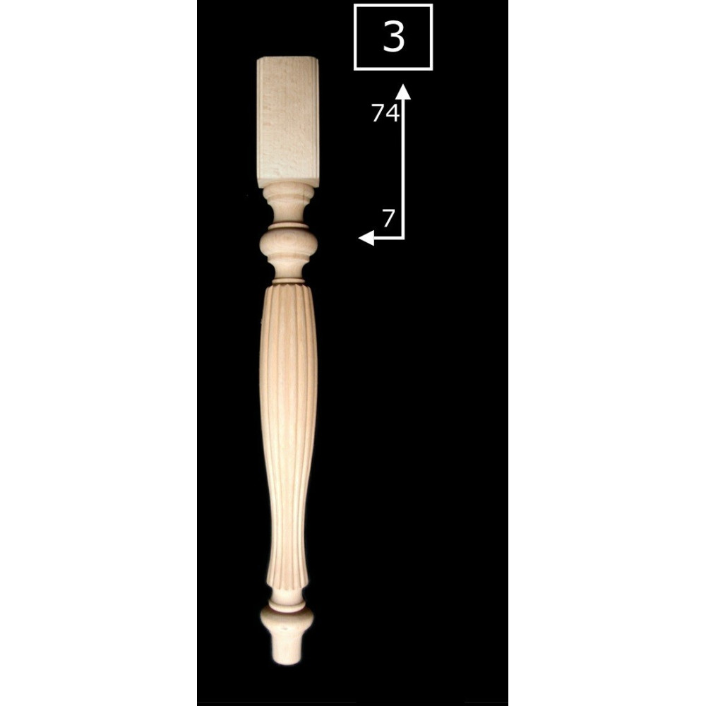 Drevená nábytková noha vyrezávaná 3