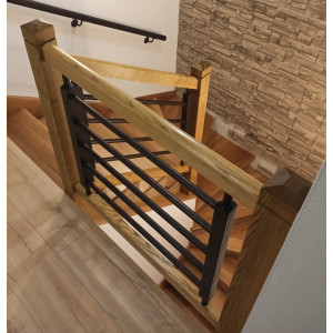 Drevený Koncový stĺpik zábradlia 6,5x6,5x110cm 1a