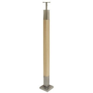 Stĺpik pre zábradlie 50x50mm nerez/drevo č.10