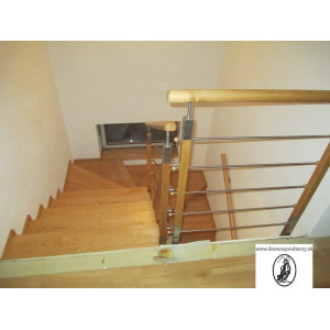 Stĺpik pre zábradlie 50x50mm nerez/drevo č.10