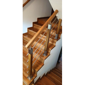 Stĺpik pre zábradlie 60x60mm nerez/drevo č.12
