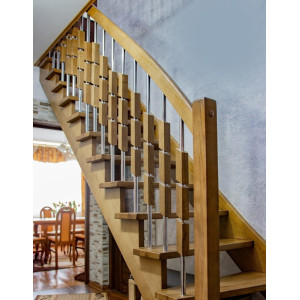 Stĺpik zábradlia kombinácia materiál drevo/kov Tm-5a